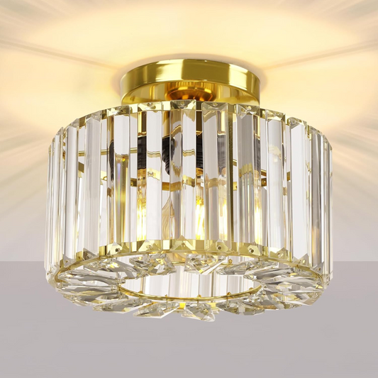Guld Krystal Loftlampe